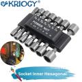 14pcs/9pcs Power Nut Driver Drill Bit Set Hexagonal Shank Hex Nut Socket 1/4 Screw Metric Driver Tool Set Adapter Drill Bit.