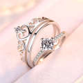 Jewelry Simple Crown Inlaid Personalized Fashion Qixi Couple Ring.
