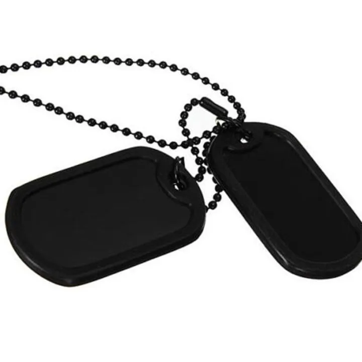 LALA%20Men%20Black%20Military%20Army%202%20Dog%20Tags%20Chain%20Pendant%20Necklace%20N045%20-%20Image%206