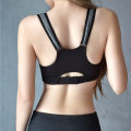 Sports bra camisole sports Tank Tops Front Zipper Closure bra Professional Anti Vibration Bra for Workout Running Gym Exercise women sports bra breathable bra beautiful back bra. 
