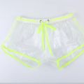 New Fashion Men Transparent Boxer Shorts Large Size Loose Swimwear Holiday Beachwear See-through Swimming Trunks Swimsuit. 