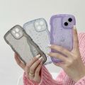 Wave Shape Drip Glue Star Pattern Phone Case For iPhone 14 13 11 12 Pro Max X XR XS Max 7 8 Plus Transparent TPU Soft Cover. 