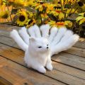 New product simulation nine-tailed fox plush toy model decoration children's gift pet fox animal doll. 