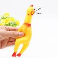 【3C VictoryEagle】Yellow Screaming Chicken Dog Squeak Squeaker Chew Stress Toys Pet Supplies 1pcs. 
