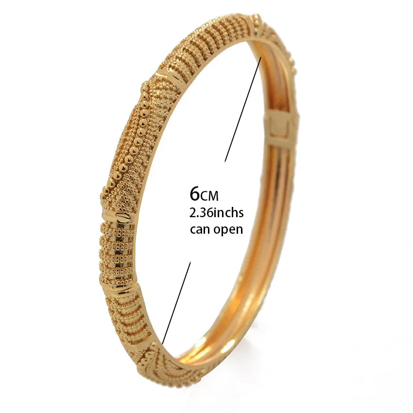 Ethiopian Dubai Arab Gold Color Bracelets 24k Bangles For Women Girls  Wedding Jewelry Baraclets Gift