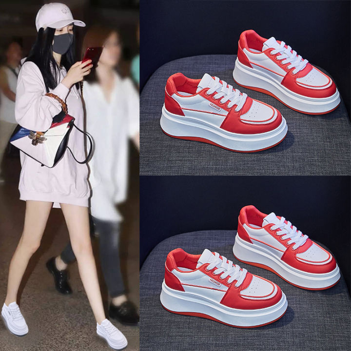 2024%20Spring%20New%20Korean%20Version%20Ins%20Tide%20Little%20White%20Shoes%20School%20Girls%20Board%20Shoes%20Thick-soled%20Heightened%20Flatwood%20Casual%20Shoes%20HB71%20-%20Image%202