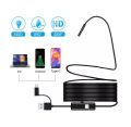 3 In 1 Type-c Android 6 LEDs USB Endoscope Inspection Camera Borescope Flexible Hard Cable for Android Smartphone PC.
