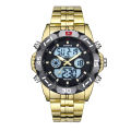 Stryve8011 Relojes Brand Waterproof Business Sport Watches Men Stainless Steel Digital pointer Dual Display fashion quartz watch.