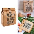 Non Toxic Washable Reusable Durable Picnic Cooler Box Brown Paper Camping Lunch Bag Outdoor Activities Practical Food Storage.