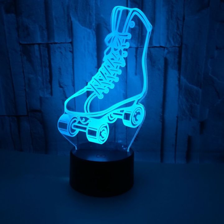 Foreign Trade New the Skating Shoes Colorful 3D Night Light Colorful Remote Touch 3D Lamp Colorful Touch 3D Table lamp
