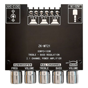 Bilashmart ZK-MT21 Channel Bluetooth 5.0  2.1 Subwoofer Amplifier Zk MT21 Board 50W X 2+100W Power Audio Stereo Amplifier Board Bass AMP AUX ZK-MT21