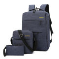 Computer school bag, USB charging port, casual large-capacity backpack, three-piece set, mid-to-high-end business backpack, multi-functional.
