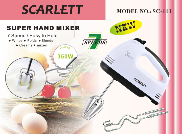 Scarlett Portable Multi-Functional Electric Eggbeater Automatic Cream Whip Stirrer Stainless Mixing Household Mini Mechanical Beater