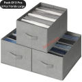 7Grids Large Cloth Organizer Box 3 Pcs Closet Storage drawer divider storage organizer Box. Material.