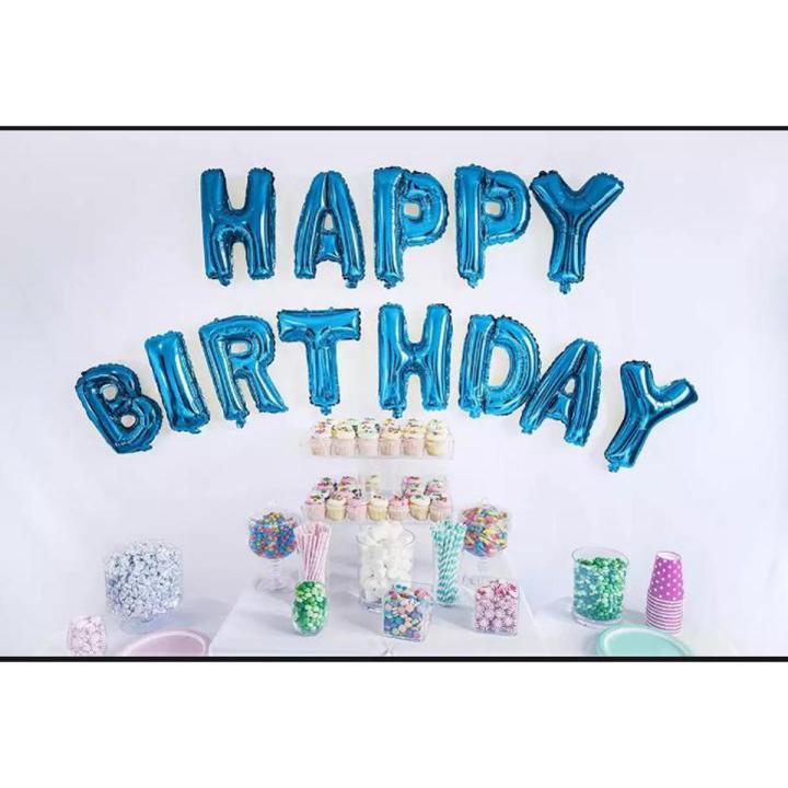 Happy Birthday Balloon Banner, Aluminum Foil Letters Banner Balloons for Party Supplies, Birthday Decorations
