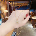 Non-fading M letter titanium steel necklace for women, versatile, exquisite and high-end clavicle chain, fashionable light luxury niche pendant.