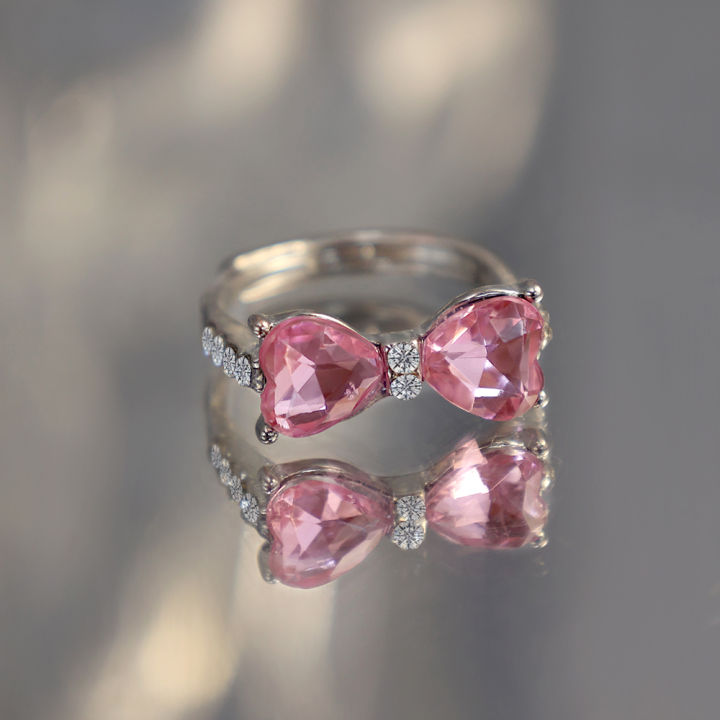 Y2K%20Girls%20Princess%20Pink%20Bowknot%20Zircon%20Ring%20for%20Female%20Delicate%20Sweet%20Girl%20Zircon%20Ring%20Birthday%20Party%20Jewelry%20Accessories%20-%20Image%203