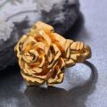 Ethiopia Dubai Rose Gold Color Rings For Women Girls Flower Simple Finger Rings Trend Ring Jewelry Party. 