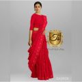 Red colour matching jamdani saree/tangaile saree for women.