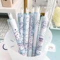 Cute Cartoon Sky Blue Pattern Press Pen 0.5mm Black Gel Pens School Office Writing Stationery Supplies.