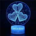 【Cathery Baby Store】Valentine's Day Love Heart engaged 3D Lamp LED USB Creative 3d Night light Color Change Acrylic Touch Switch lamp. 