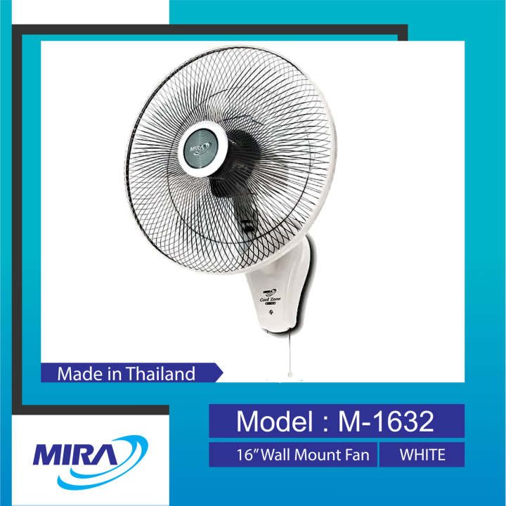 Mira Wall fan, Model: M-1632, Size: 16″, 2 pull ropes, Made in Thailand