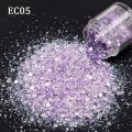 10g/Bag High Sparkle Chunky Mixes Glitter Iridescent Opal Clear Glitter Nail Art Decorations Supplies Accessories. 