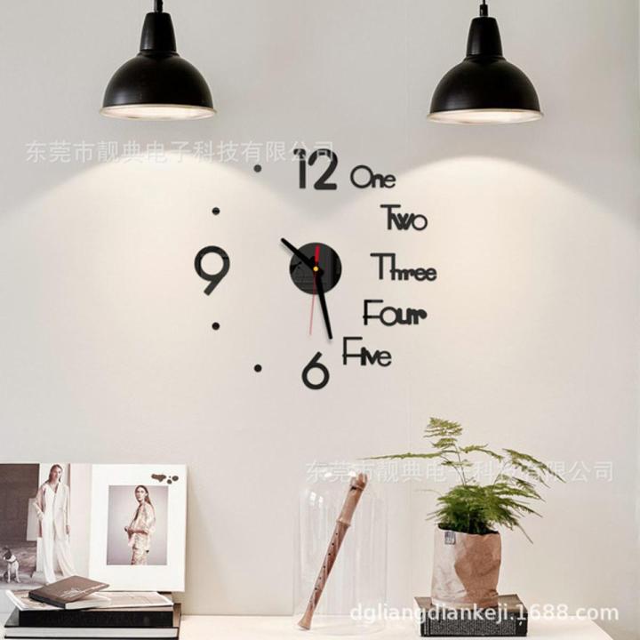 3D Wall Clockcreative 3D Acrylic Mirror Stickers Wall Clock Diy Digital Clock Quartz Needle Horloge Modern Design Living Room Home Decor - Clock