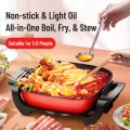 Premium Electric Multi-Cooker & Hot Pot Skillet | 5-Layer Non-Stick, Adjustable Temperature, Butterfly Heating Tube | Perfect for Frying, Boiling & Stewing (3-6 People) - 6 Liter capacity.