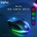 INPHIC W1 USB Wired Gaming Mouse RGB Backlight 7200DPI Optical Sensor 6 Macro Programmable Buttons Ergonomic Mute Optical Mice.