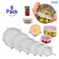 Safe Silicon Food Cover Set of 6pcs Kitchen Silicone Stretch Cover Seal Lid Preservation Vacuum Food Storage Wrap Bowl Cover.