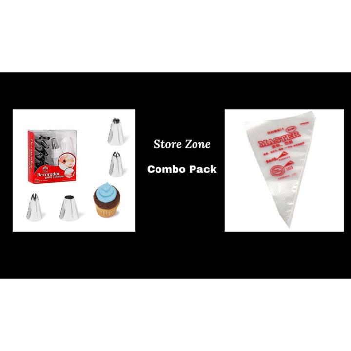 12 Pieces Cake Decorating Nozzle Set & Pipping bags Combo pack set of 2 items