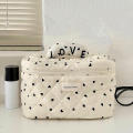 Cute Style Cosmetic Bag Trendy South Korean Japanese Design Makeup Bag Ins Love Large Capacity Storage Bag for Travel Daily Use Beauty Enthusiasts Organizational Aid Gifting. 