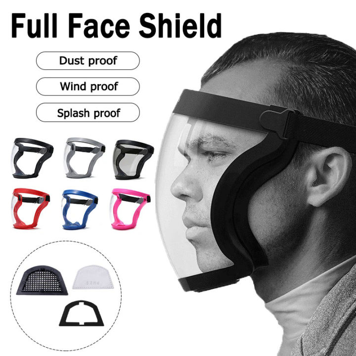 Transparent Full Face Shield Home Oil splash Proof Moto Cycling Windproof Anti-fog Glasses Security Protection Mask With Filters
