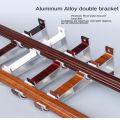 Heavy Duty Home Decor Curtain Accessorie Hang Curtain Rod Holders Metal Double Rod Bracket Double Curtain Rod Bracket Window Hardware Holder.