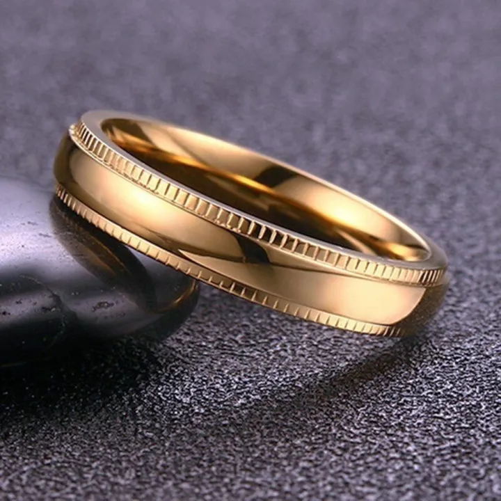 Vnox Mens Little Finger Ring Gold Color Stainless Steel anillo masculino Male Jewelry
