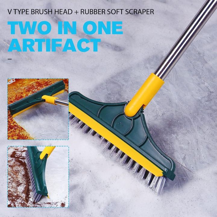 Floor cleaning brush long handle adjustable bathroom floor cleaning ...