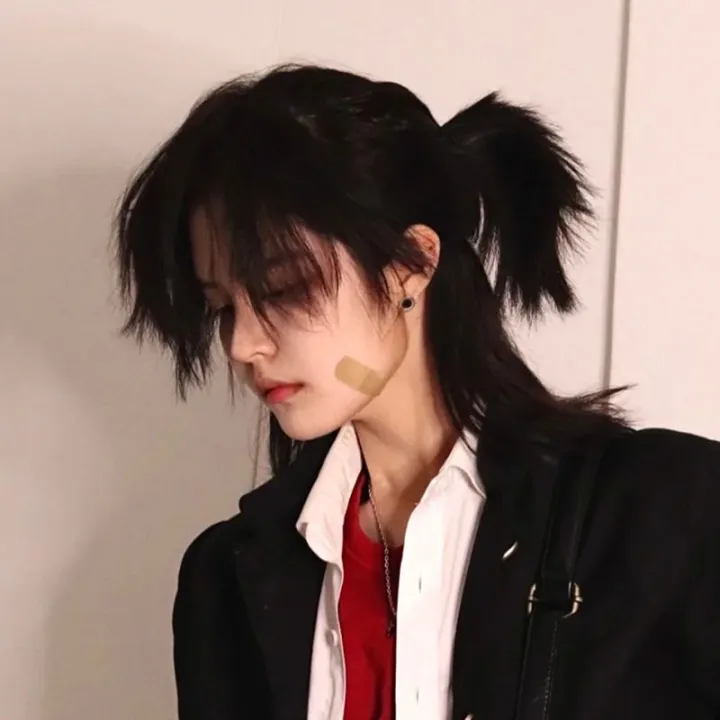 Warrior%20Head%20Wig%20Men's%20Japanese%20Handsome%20Unisex%20Style%20Anchovy%20Head%20Internet%20Celebrity%20Natural%20Wolf%20Tail%20Unisex%20Whole%20Head%20Cover%20-%20Image%202