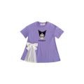 New 2024 Summer Girl Cartoon Cute Short sleeved Children's Kuromi Princess Bow Dress. 