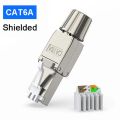 ZoeRax Cat8 Cat7 Cat6A RJ45 Connector, Tool-Free Toolless Shielded Ethernet Termination Plug for Solid Bulk S/FTP Ethernet Cable.