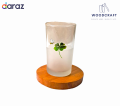 4 inch Round Mahogany Wooden Tea Cup Tray for your Dining and Home. 