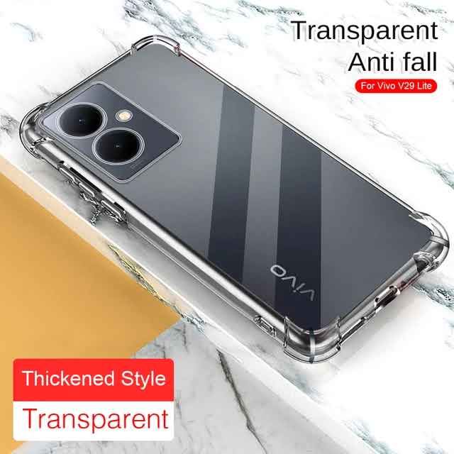 For vivo-v29-lite-5g Shock-Resistant Flexible TPU Camera Protection Rubber Soft Silicone Anti Dropping Phone Cover