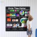 Circle Time Learning Center Pocket Chart Color Shape Counting Weather Learning Turnable for Teaching Aids Classroom Kindergarten Teachers. 