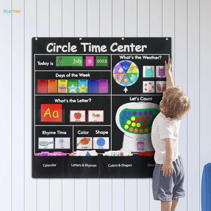 Circle%20Time%20Learning%20Center%20Pocket%20Chart%20Color%20Shape%20Counting%20Weather%20Learning%20Turnable%20for%20Teaching%20Aids%20Classroom%20Kindergarten%20Teachers%20-%20Image%207