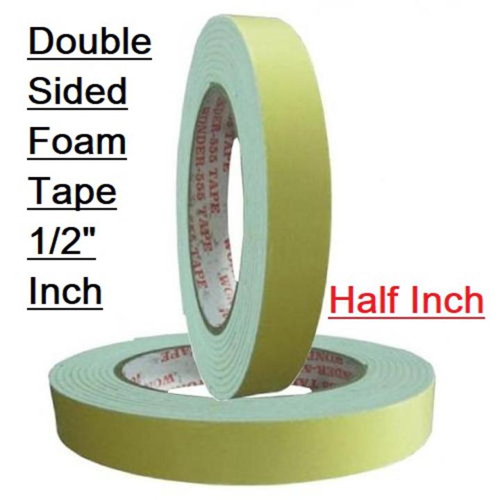 12mm Foam Tape WHITE 1/2" Inch DOUBEL SIDE Foam Tape 12mm Both Side Gum Foam Tape White Double Side Foam Tape 1/2 Inch Tape WHITE Color Foam Tape 