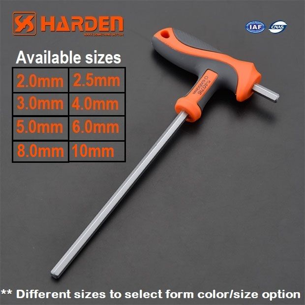 HARDEN 8.0mm T Handle Allen Hex Key (8.0x200mm) Chrome Vanadium Steel spanner set Inner Hexagon Wrench Hand Tool Spanner 540717