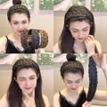 Korean Style Headwear Wide Hair Hoop Wig Headband Wash Face Headband Twist Braided Female Hairbands Fashion Accessory. 