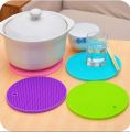 Round Silicone Non-Slip Heat Resistant Mat Coaster Cushion Placemat Pot Holder 18cm (1pair).