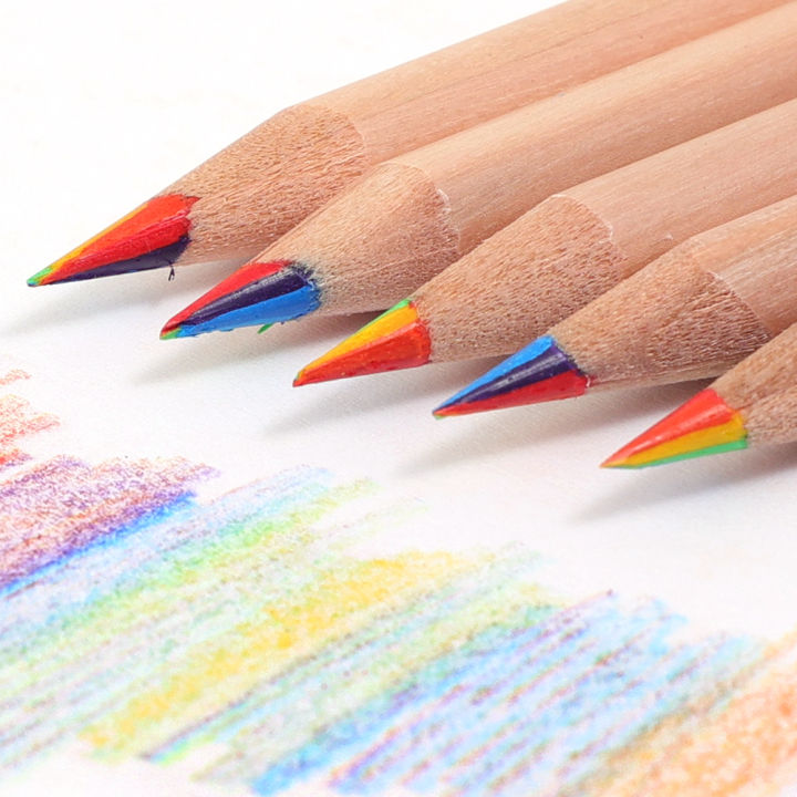 1/3pcs%207%20Colour%20Log%20Rainbow%20Core%20Coloured%20Pencils%20Student%20Drawing%20Pencils%20-%20Image%206
