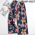 New Korean Pants Women Summer Ankle-Length Pants Trousers Home Clothes Loose Wide Leg Pants Girls Casual Flower Print Sweatpants.